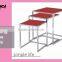 High Quality Durable Tempered Glass Coffee Nesting Metal Side Table