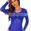 Women sexy long sleeve transparent leotard LD6048