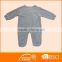 New Fashion Animal Print Plain Grey Long Sleeved Cotton Baby Clothes Romper