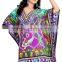 Designer Print Canvas Crepe Digital Printed Kaftan / Poncho/pakistani kaftan dresses