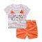 Printing cute carton Wholesale children's boutique cloth outfit baby cloting suit for 2-6 year old child of designer baby suits