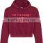 Burgundy Printed Cotton-blend Jersey Hooded Top OEM Ladies Cropped Top Hoodie High Quality Womens Tracksuits Top