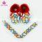 Cute Rugby Pattern Newborn Crib Shoes Baby Shoes Matching Pacifier Clip