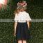 S60722B Childs Girls Dress Fake Two Pieces Embroidery Flower Print Summer Dress