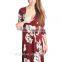 2017 OEM Hot Lady Sexy Floral Photo Maternity Nursing Wrap Dress