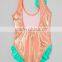 Latest Girl Beachwear With Peach And Teal Mermaid One-Piece Girl Swimsuit Children Clothing G-NP-S905-312