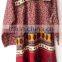Bohemian long vintage dress cotton gauze gypsy hippies boho dress animal Elephant peacock camel print gypsian full sleeves dress