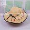 Ladybug Letters Embroidery Straw Hat Large Eaves Sunscreen Beach Hat
