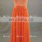 2017 Popular Orange Color A Line Lace Chiffon Long Bridesmaid Dress Online