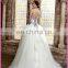 CE497 Customized Made In China Appliqued Purple Lace Puffy White Tulle Wedding Dress 2016