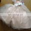 HF2154 Soft cap sleeve white organza gathered high waist fold sash A-line loor length cut beautiful scoop neck flower girl dress