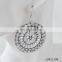 New design hollow disc crystal earring big round flower earring
