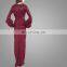 China Muslim Wholesaler Maroon Formal Women Baju Kurung V-neckline Style Two Pieces With Ruffle Sleeves Lady Suit