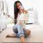 Women V-neck Lotus Root Long Sleeves Sweater KMY1105