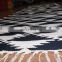 Vishal Handicraft-Handmade Cotton Lattice Black & White cotton Hand Woven Floor throw Carpet-100x32'