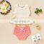 0-24M Newborn Infant Baby Girl Knitted Clothes Set Ruffles Vest Tops Bow Bloomers Shorts Outfits