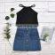 2020 Baby Girl Clothes Set Summer 2PCS Kids Outfits Solid Vest Crop Top T shirt Button Denim Skirts Casual Outfits