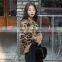 TWOTWINSTYLE Print Leopard Sweater Women O Neck Long Sleeve Knitting Pullover Tops Oversized