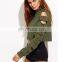 Women Polerones Mujer 2020 Long Sleeve Cropped Hoodie Crew Neck High Neck Sweatshirt Tee Custom Crop Top