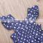 2019 summer denim blue dot full print infant rompers kids cotton bodysuits fly sleeved jumpsuits 0-2years
