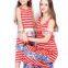 2019 Summer mommy and me family wear womens red stripes lace ruffle maxi daughter dresses (this link for girls,1-12years)