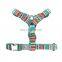 Comfort Pattern printing adjustable dog harness custom name