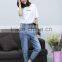 women washed harem jeans pants