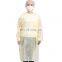 Cuff Surgical Gown Isolation Gowns PP Disposable Ppe Waterproof Non Woven Aami Level 1with Knit 25gsm Yellow Blue Class I CN;JIA