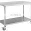 201 304 Stainless Steel Work Bench with under Shelf Splash Back