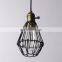 Simple Cage Shade Pendant Light E27 Bar Restaurant Hanging Lamp