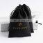 PandaSew Custom Logo Luxury Classic Black Small Velvet Package Drawstring Jewelry Pouch Bag