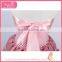 Pure Color pink gauze beads and ribbon decoration fluffy voile girl's dress children frocks designs