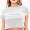 Wholesale Short Sleeves Custom Screen Puff Printed Plain High Quality Soft Cotton Club Crop Top T-shirt