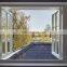 Anti theft tempered glass aluminum frame double casement window powder coated