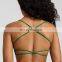 Summer New Thin Straps Sexy Padded Cross Back Open Back Sports Gym Fitness Wear Workout Soft Nude Feeling Women Yoga Bra Top