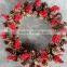 Purple Fruits and Flowers Decoratived Christmas Pinecone Wreath FOR Window Decoration