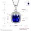 new design quadrate bule zircon necklace jewelry women