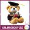 Custom brown plush graduation teddy bear educational toy