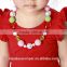 2016 Wholesale Boutique outfit baby girl red t shirt+gold dot ruffle pants kids clothing set toddler fashion style