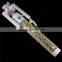 Fashion design bling selfie stick with cable, diamond monopod with OEM colors