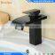 Oil Rubbed Bronze Black Brass Deck Mounted Glass Single Handle Single Hole Bathroom Waterfall Basin Mixer