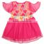 (H3972P)NOVA kids printed beautiful flowers chiffon summer baby girls'pink princess casual style party dresses evening dresses