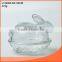 Wholesale Soap Dish With Glass Rabbit Shaped Lid