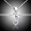18k Gold Plated Saudi Arabia Rhinestone Pendant Heart To Heart Statement Necklace