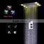 360*500mm Two Functions Retangular Rainfall Reccessed Ceiling Shower LED Light Shower With 2 Inches Massage Jets