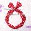 Fashion Stock New Wide Ribbon Cute Bowknot Headband Fancy Christmas Chiffon Strip Hairband For Girls