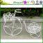 Antique white home decoration bike planter stand
