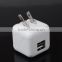 UL ETL FCC Approved 5V 2.1A Super Mini Dual USB wall charger for Apple Samsung HTC with foldable US plug