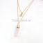 Hot Sale Christmas Necklace Jewelry Multilayer Gold Plated Stick Two Color Cylinder Nature Stone Pendant Necklaces For Women