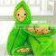 China Promotion Cheap Round Custom Rea Pillow Green Bean Plush Toy